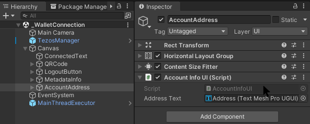 Opening the AccountInfoUI script